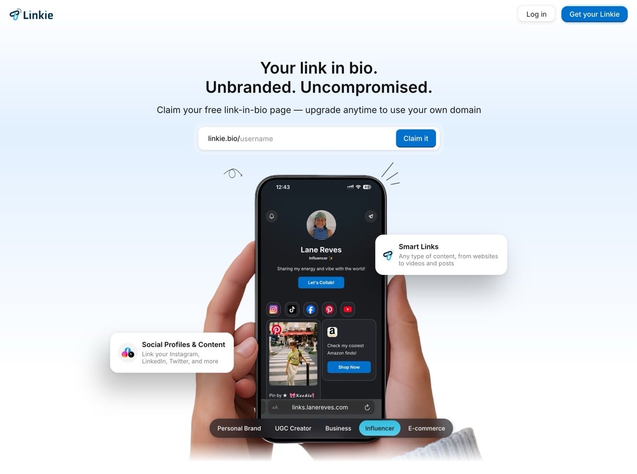 Linkie 免費個人頁面工具教學：超簡短 linkie.bio 網址、無廣告、支援社群嵌入 – 免費資源網