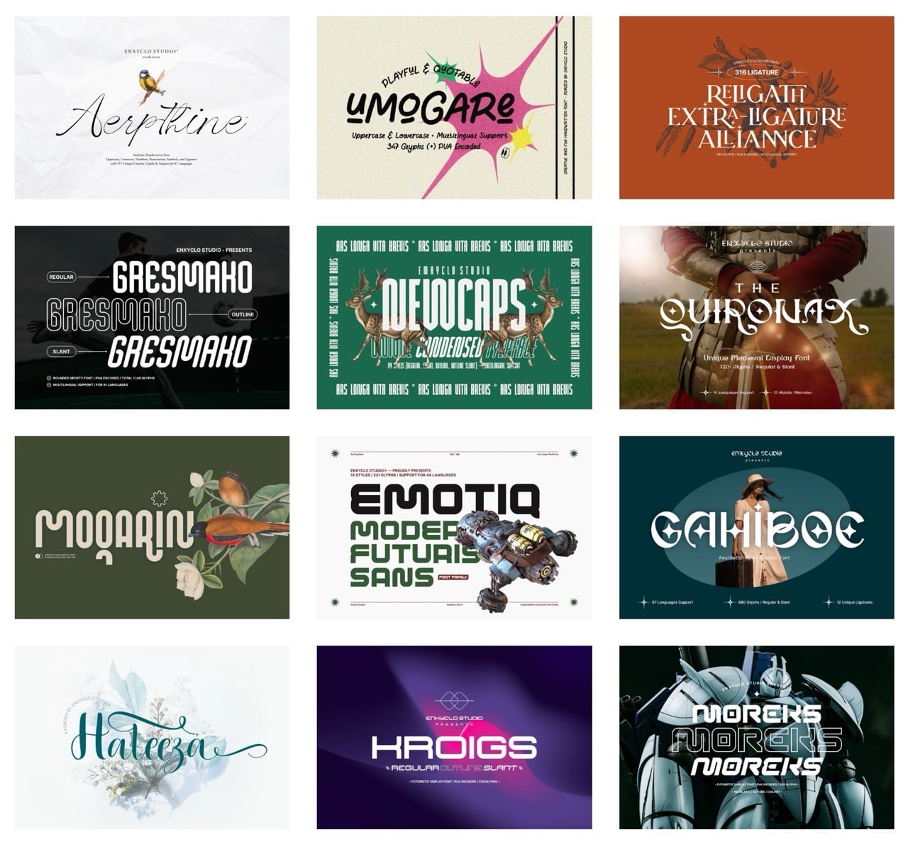 Font Bundles 限時免費下載：16 款獨特現代風格字型包（原價 $35） – 免費資源網