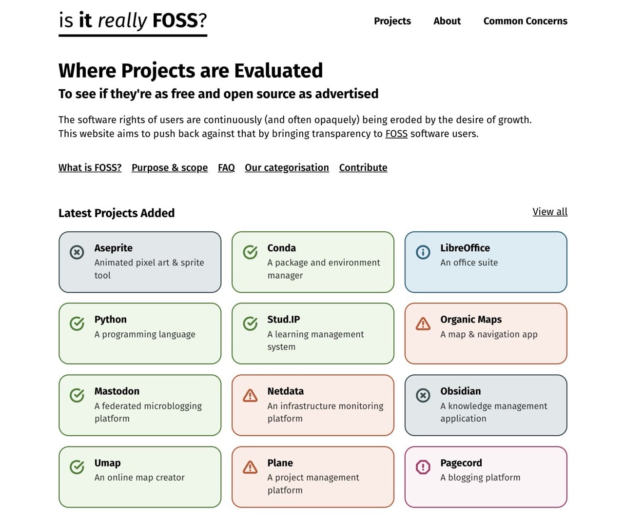 is it really FOSS? 檢查軟體是否真正開源？透明度審查與分類網站 – 免費資源網